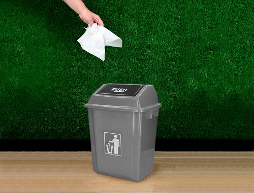 Contentor de lixo industrial q-connect com tampa de empurrar 20 l 340x240x450 mm , Q-connect , 75175 , 5705831167483